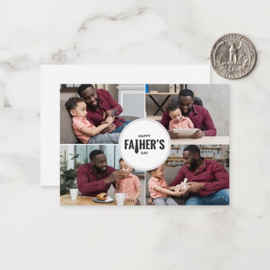Gelukkige Vaderdag aangepaste foto Notitiekaartje (Voorkant / Achterkant in situ)
