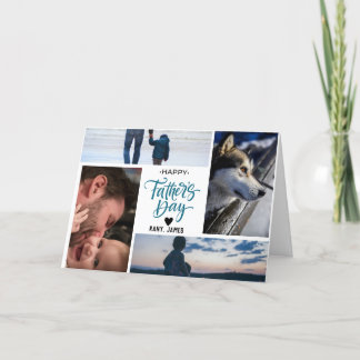 Gelukkige Vaderdag aangepaste fotocollagekaart Bedankkaart