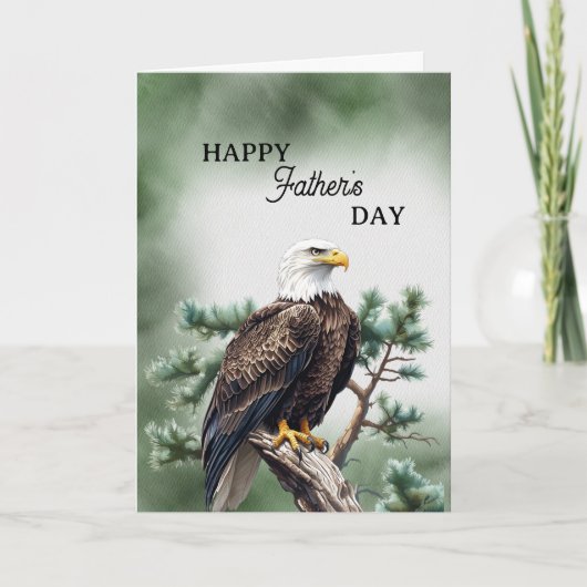 Gelukkige Vaderdag Adelaar Op Een Tak Kaart (Voorkant)