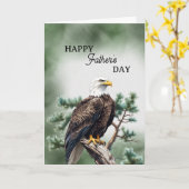 Gelukkige Vaderdag Adelaar Op Een Tak Kaart (Gele Bloem)