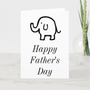 Gelukkige Vaderdag Baby Olifant Cute Eenvoudig Aan Feestdagen Kaart