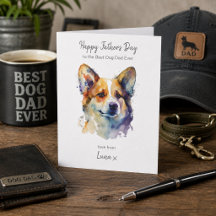 Gelukkige Vaderdag Beste Corgi Hond Papa Persoonli