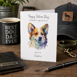 Gelukkige Vaderdag Beste Corgi Hond Papa Persoonli Feestdagen Kaart
