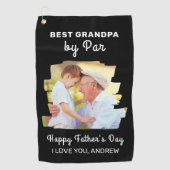 Gelukkige Vaderdag Beste Opa door Par Foto Golfhanddoek (Voorkant)