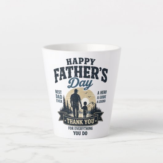 Gelukkige Vaderdag-Beste Papa Ooit Latte Mok (Voorkant)