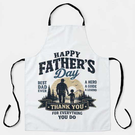 Gelukkige Vaderdag-Beste Papa Ooit Schort (Voorkant)