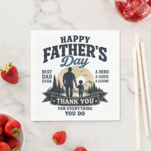 Gelukkige Vaderdag-Beste Papa Ooit Servet