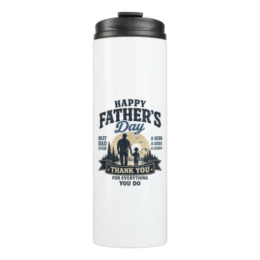 Gelukkige Vaderdag-Beste Papa Ooit Thermosbeker (Voorkant)