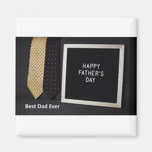 Gelukkige Vaderdag Beste Papa Ooit Zwart Magneet (Voorkant)