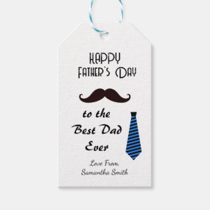 Gelukkige Vaderdag Beste Vader Ooit Snor Tie Cadeaulabel