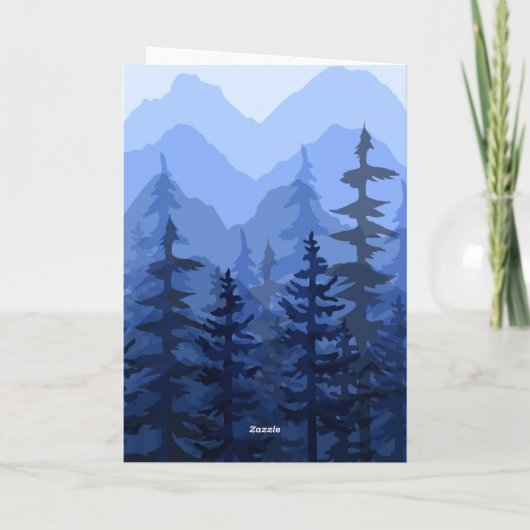 Gelukkige Vaderdag Blauw Bergbos Kaart (Achterkant)