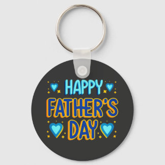 Gelukkige Vaderdag Blauw & Goud Hart Sleutelhanger