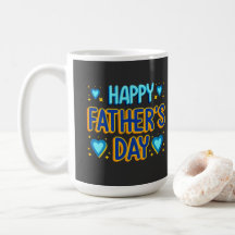 Gelukkige Vaderdag Blauw & Goud Hart Sleutelhanger