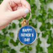 Gelukkige Vaderdag Blauwe Strepen - Vaderdag Sleutelhanger (Hand)