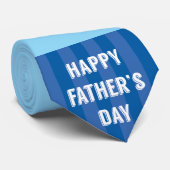 Gelukkige Vaderdag Blauwe Strepen - Vaderdag Stropdas (Opgerold)