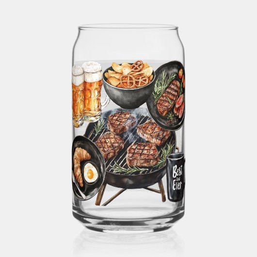 Gelukkige Vaderdag Blikvorm Glas (Achterkant)