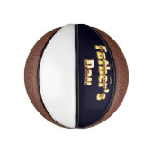 Gelukkige Vaderdag Bold Goud 3D Tekst Design Basketbal (Verticaal)