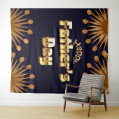 Gelukkige Vaderdag Bold Goud 3D Tekst Design Wandkleed (In Situ (horizontaal))