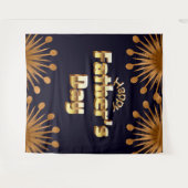 Gelukkige Vaderdag Bold Goud 3D Tekst Design Wandkleed (Voorkant (horizontaal))