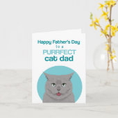 Gelukkige Vaderdag Britse Korthaar kat Kaart (Gele Bloem)