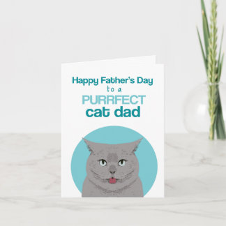 Gelukkige Vaderdag Britse Korthaar kat Kaart