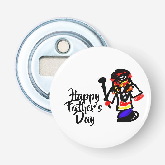 Gelukkige Vaderdag Button Flesopener (Voorkant)