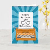 Gelukkige Vaderdag Buurman met Typewriter Kaart (Gele Bloem)