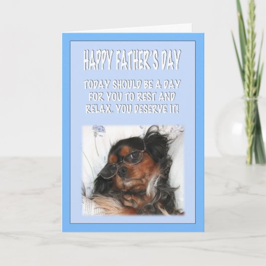 Gelukkige Vaderdag Cavalier King Charles Spaniel Kaart (Voorkant)