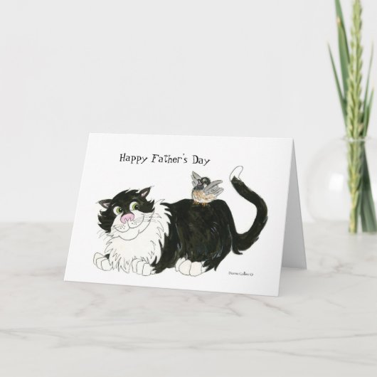 Gelukkige Vaderdag coolste kat Kaart (Voorkant)