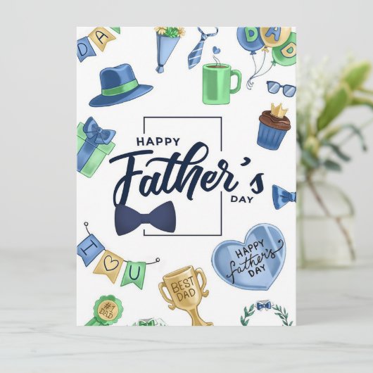 Gelukkige Vaderdag Feestdagenkaart (Staand voorkant)