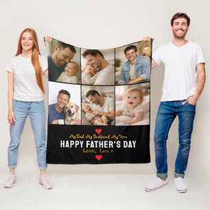 Gelukkige Vaderdag Foto Gepersonaliseerde Papa A Fleece Deken