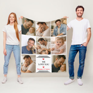 Gelukkige Vaderdag Foto Gepersonaliseerde Papa Fleece Deken
