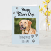 Gelukkige Vaderdag Foto Hond Kat Huisdier Bont Bab Kaart (Gele Bloem)