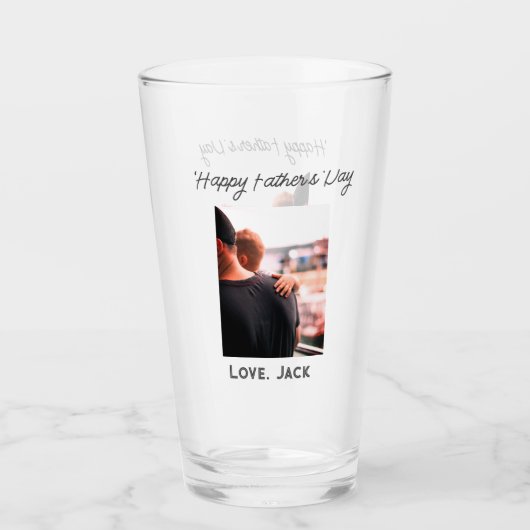 Gelukkige vaderdag foto moderne liefde eenvoudige  glas (Voorkant)