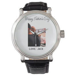 Gelukkige vaderdag foto moderne liefde eenvoudige  horloge