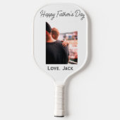 Gelukkige vaderdag foto moderne liefde eenvoudige  pickleball paddle (Achterkant)