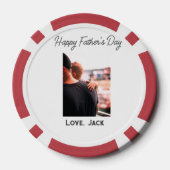 Gelukkige vaderdag foto moderne liefde eenvoudige  poker chips (Achterkant)