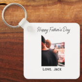 Gelukkige vaderdag foto moderne liefde eenvoudige  sleutelhanger (Voorkant)