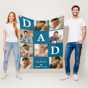 Gelukkige Vaderdag Foto Persoonlijke Papa Aller Fleece Deken