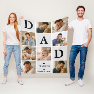 Gelukkige Vaderdag Foto Persoonlijke Papa Aller Fleece Deken
