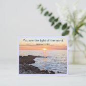 Gelukkige Vaderdag-foto van zonsondergang en oceaa Feestdagenkaart (Staand voorkant)