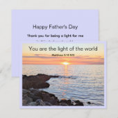 Gelukkige Vaderdag-foto van zonsondergang en oceaa Feestdagenkaart (Voorkant / Achterkant)