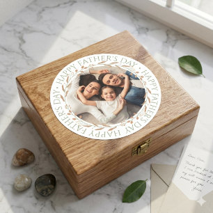 Gelukkige Vaderdag Fotokaart Aanpasbare Cadeau v Ronde Sticker