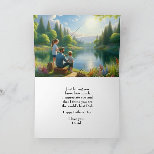 Gelukkige Vaderdag Gaat Vissen  Kaart (Binnen)