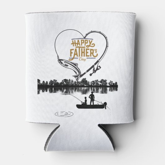 Gelukkige Vaderdag Gift Vader en Kind Vist Blikjeskoeler (Voorkant)