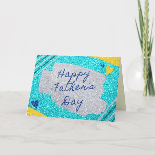 Gelukkige Vaderdag Glitterkaart Kaart (Voorkant)