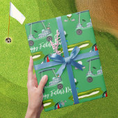 Gelukkige Vaderdag Golfdag Cadeaupapier