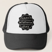 Gelukkige Vaderdag Grappig Zwart en Wit Design Trucker Pet (Voorkant)