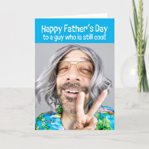 Gelukkige Vaderdag Grappige Hippie Man Oude Leefti Feestdagen Kaart