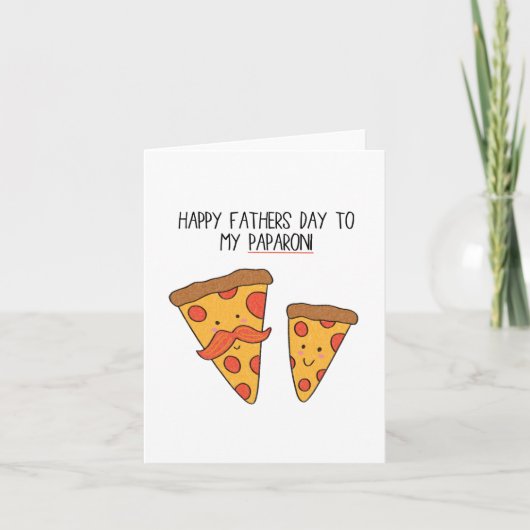Gelukkige Vaderdag Grappige Pizzakaart voor Vader, Kaart (Voorkant)